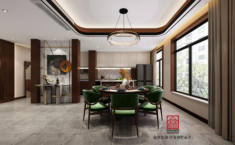 融創(chuàng  )中心217㎡新中式風(fēng)格餐廳效果圖