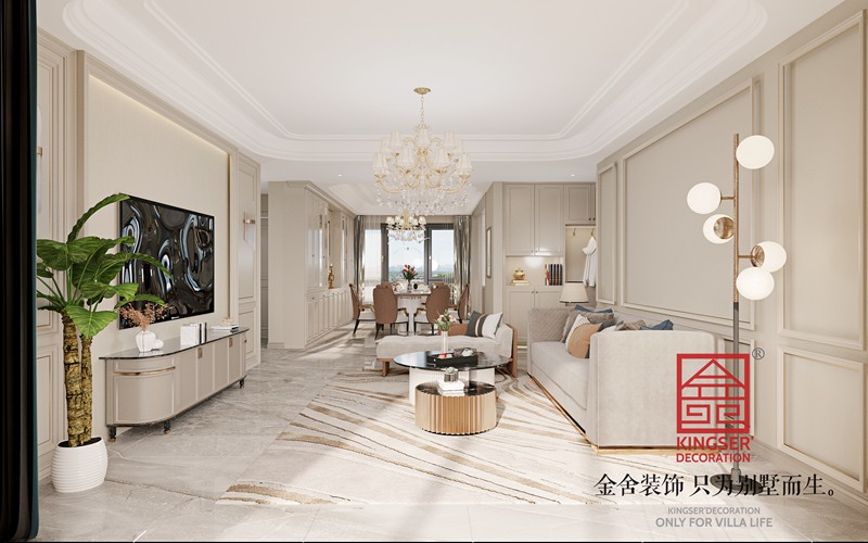 漢王府裝修160平現代美式風(fēng)格效果圖